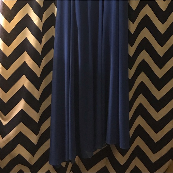 Halston Heritage Woman One-Shoulder Gown Blue - Picture 2 of 3